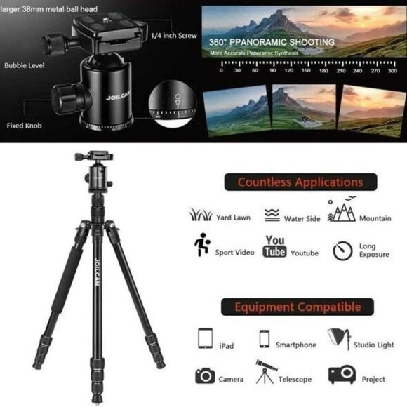 Heavy Duty Tripod for Camera and Phone, H85 Camera Monopod Tripod, DSLR Binocula - Picture 9 of 10